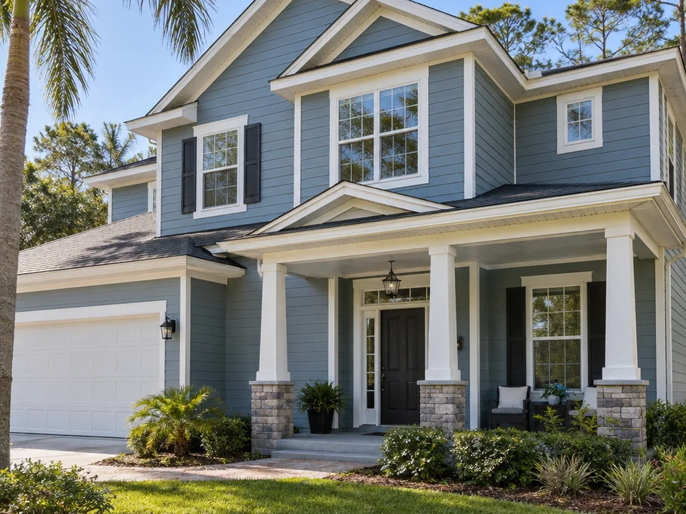 Finished Jacksonville home exterior with consistent siding reveals and neat trim tie-ins